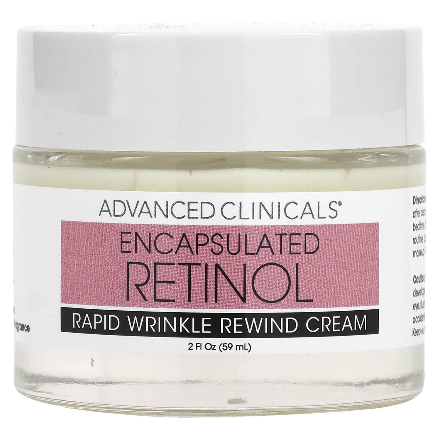 

Encapsulated Retinol, Rapid Wrinkle Rewind Cream, Fragrance Free, 2 fl oz (59 ml), Advanced Clinicals
