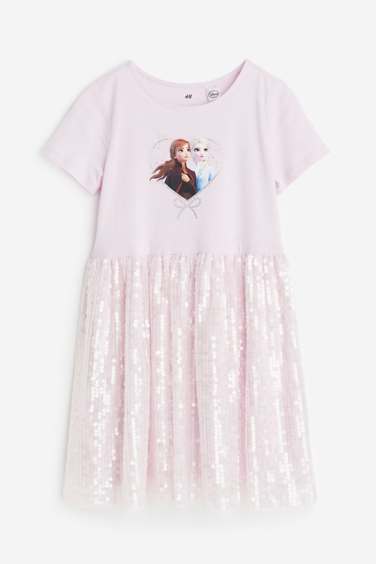 Платье из джерси с юбкой из пайеток H&M, розовый короткая юбка с пайетками zara белый