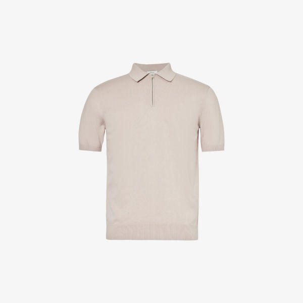 цена Хлопковая рубашка-поло с короткими рукавами на молнии Arne, цвет stone