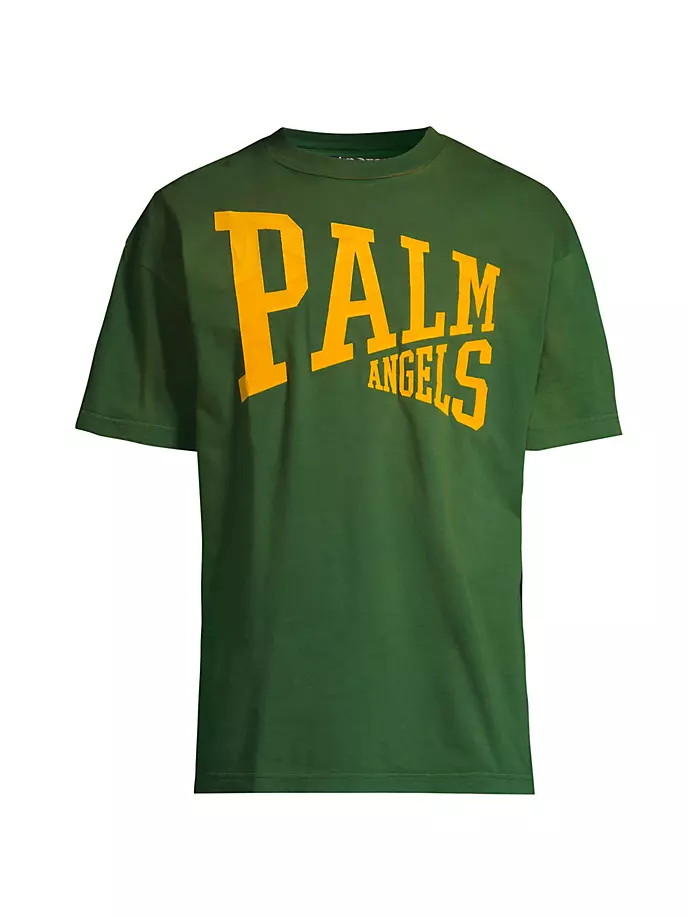 

Футболка с логотипом колледжа Palm Angels, цвет green gold