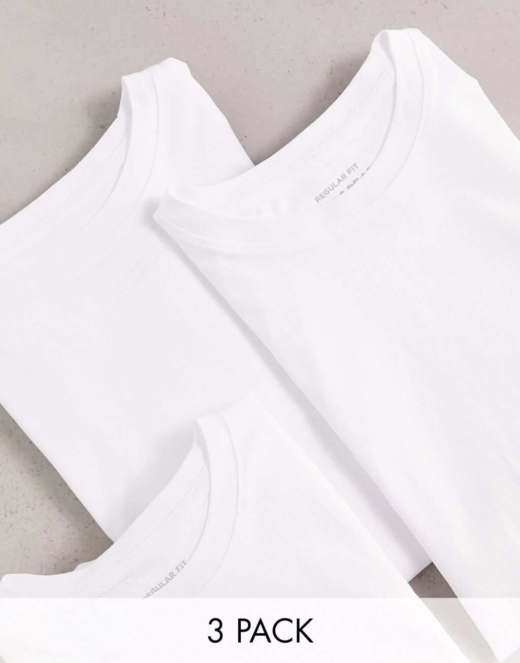 

Комплект из 3 футболок стандартного кроя Pull&Bear белого цвета, Белый