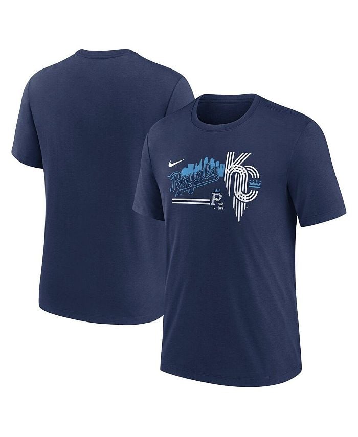 

Мужская футболка Kansas City Royals City Connect Tri-Blend Nike, синий