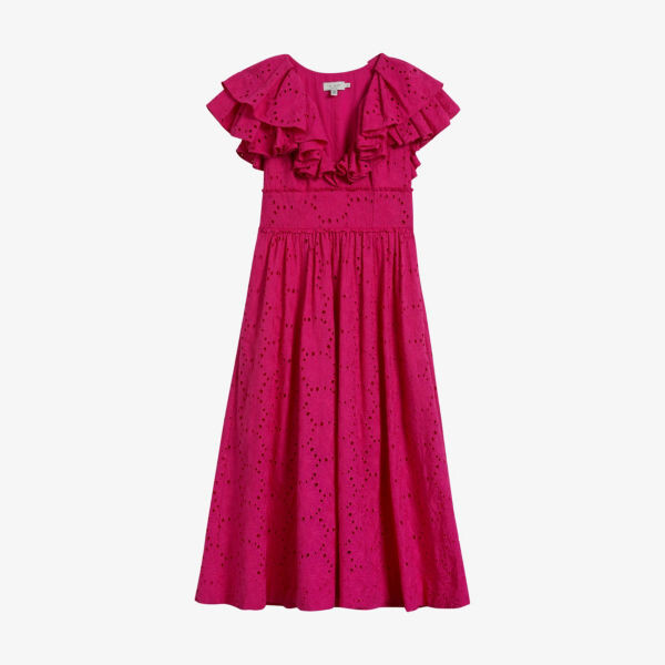 

Платье миди Mirza с оборками Ted Baker, розовый