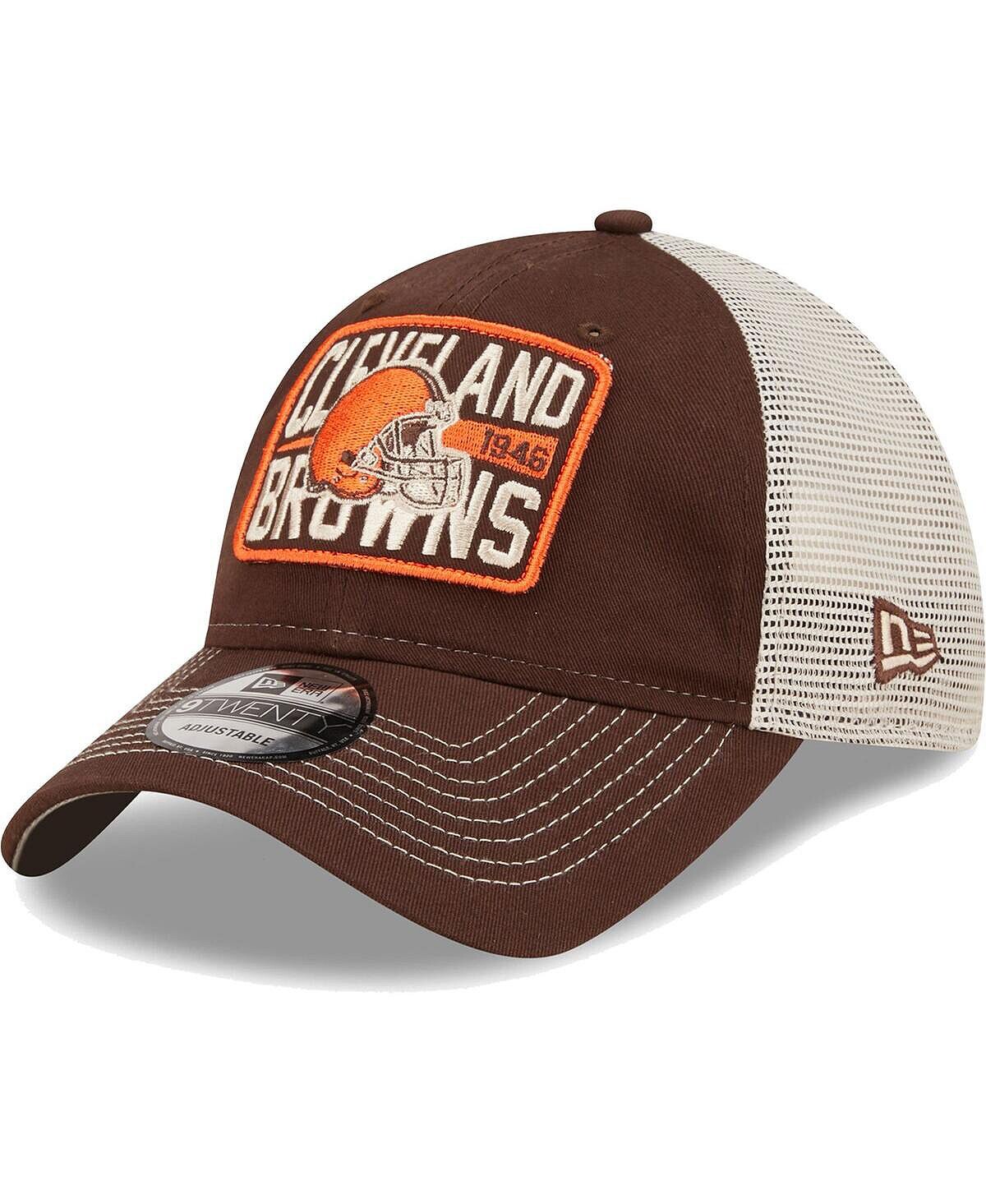 

Мужская коричнево-натуральная кепка Cleveland Browns Devoted Trucker 9TWENTY Snapback New Era