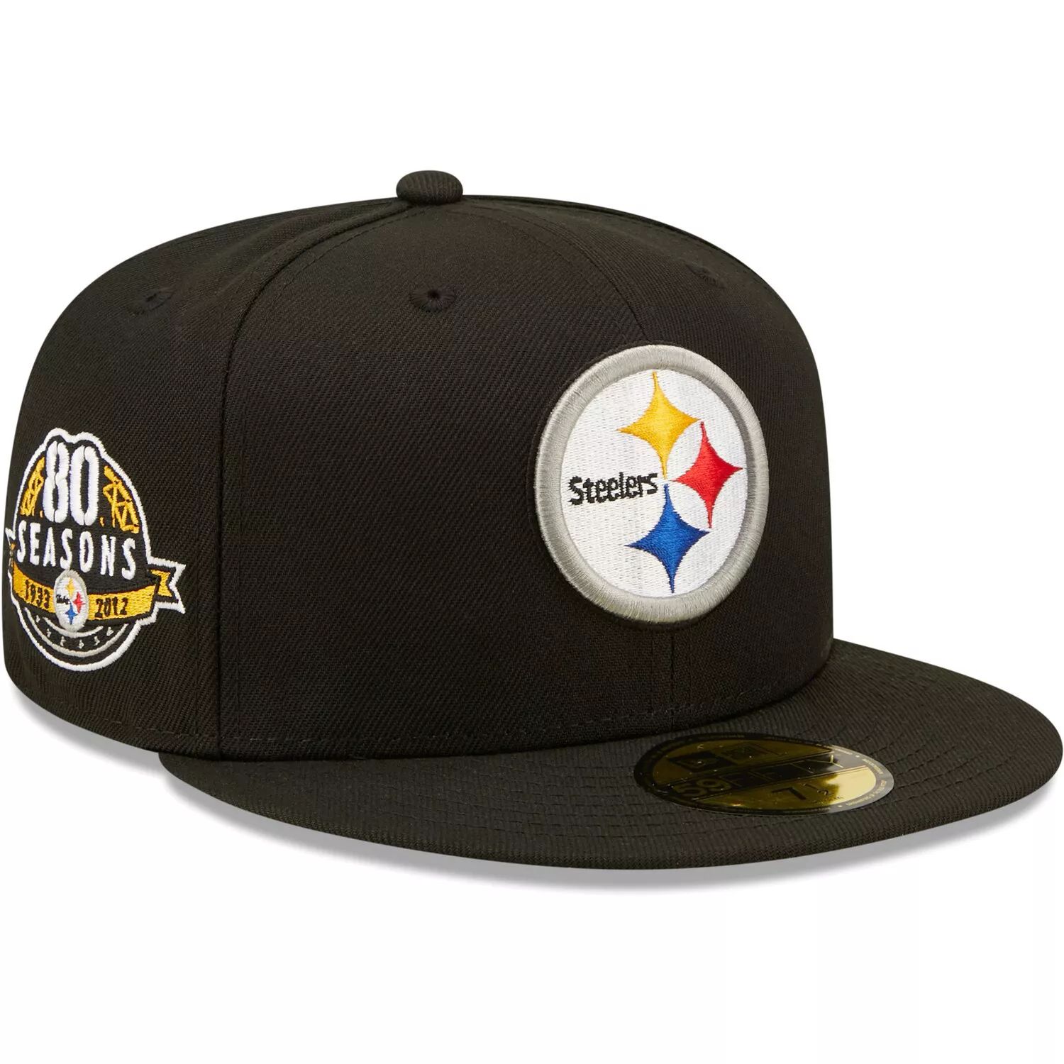 

Черная мужская облегающая шляпа New Era Pittsburgh Steelers Team, посвященная 80-летию команды 59FIFTY