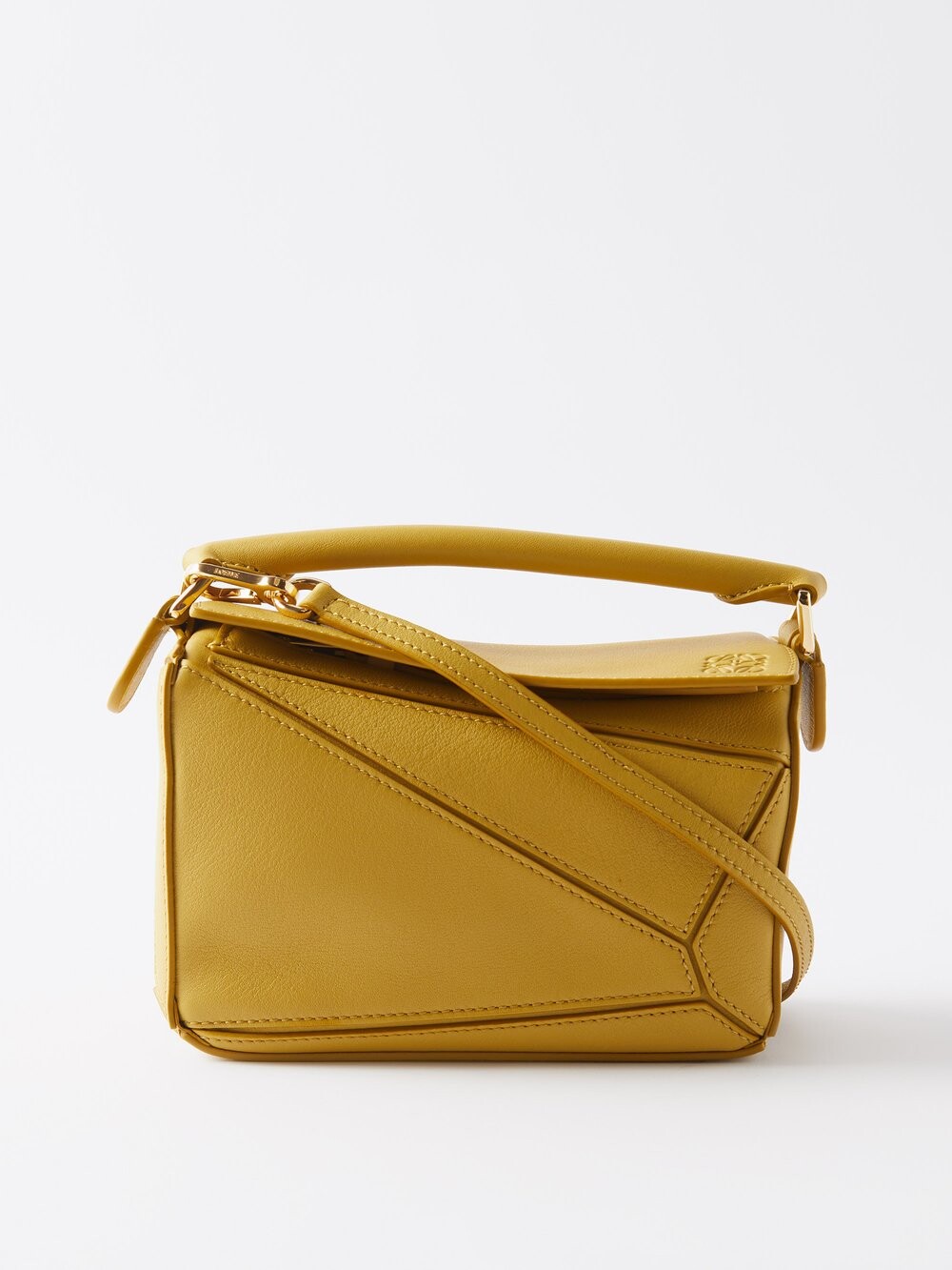 

Миниатюрная кожаная сумка через плечо puzzle LOEWE, желтый