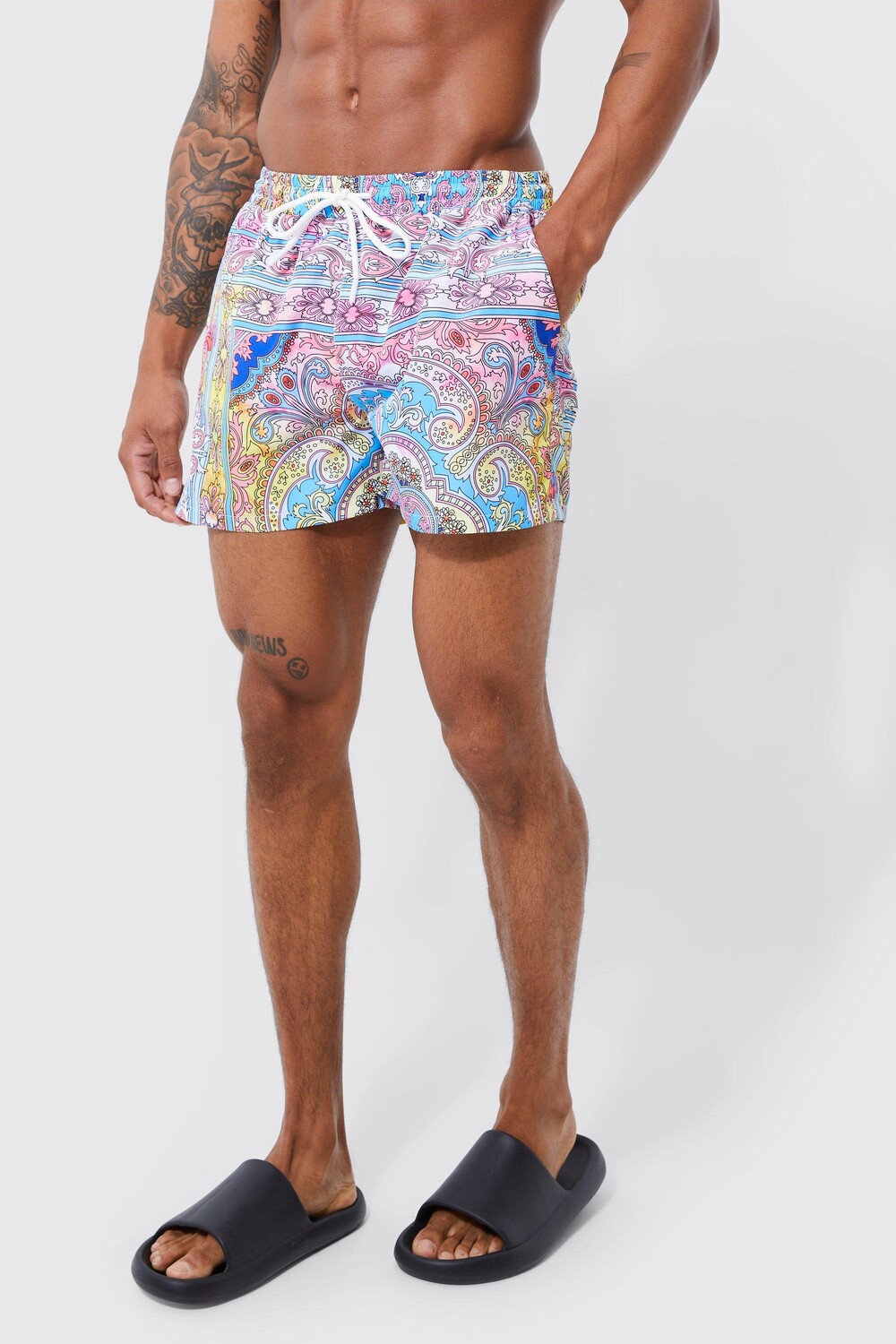

Короткие шорты для плавания бандана tie dye Boohoo, разноцветный