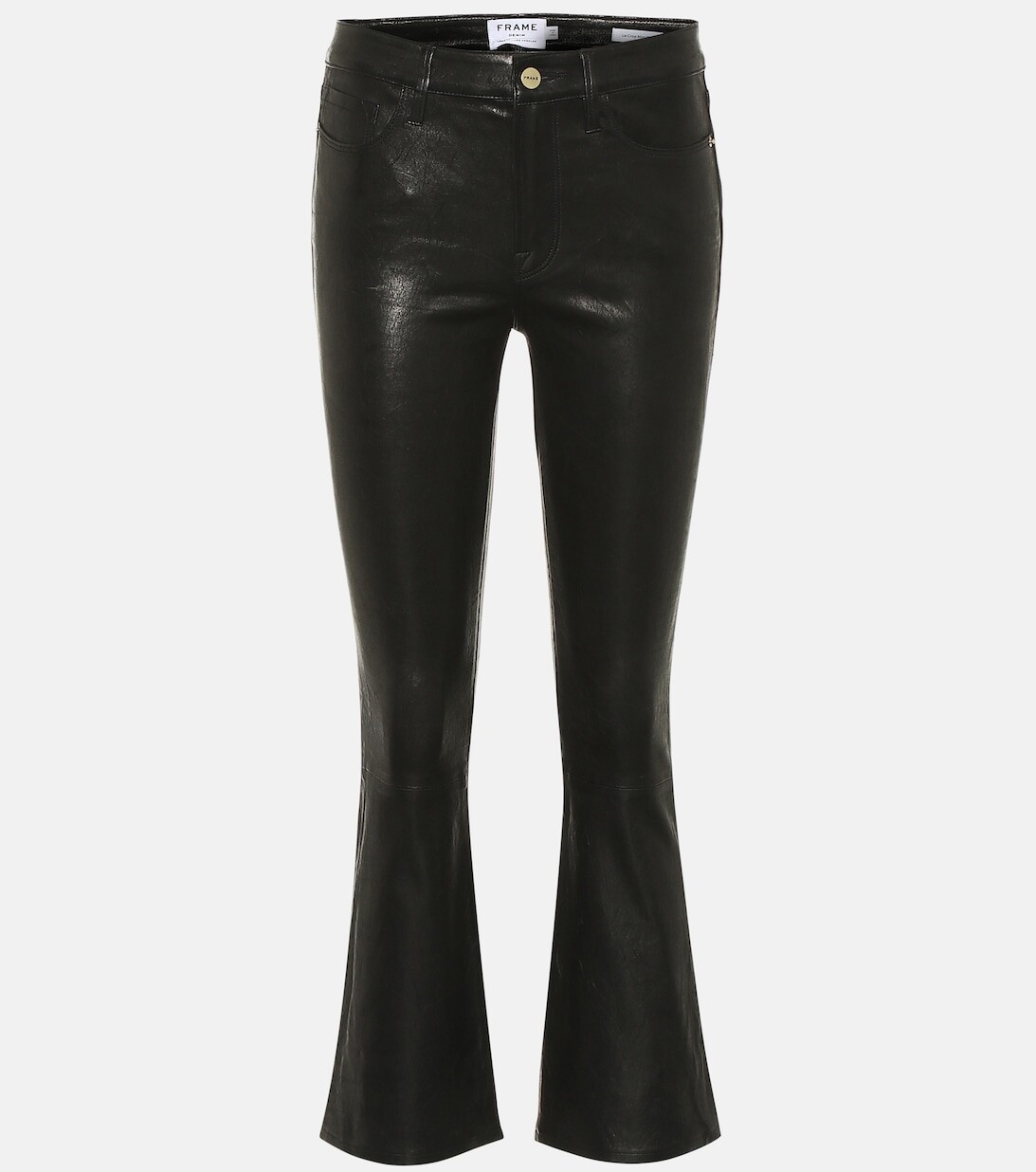 

Кожаные джинсы Le Crop Mini Boot FRAME, черный