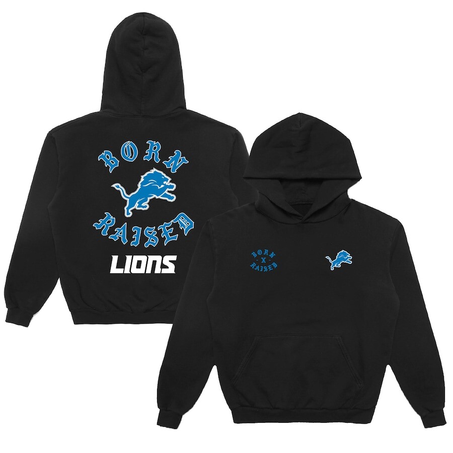 

Пуловер с капюшоном Born x Raised Detroit Lions, черный