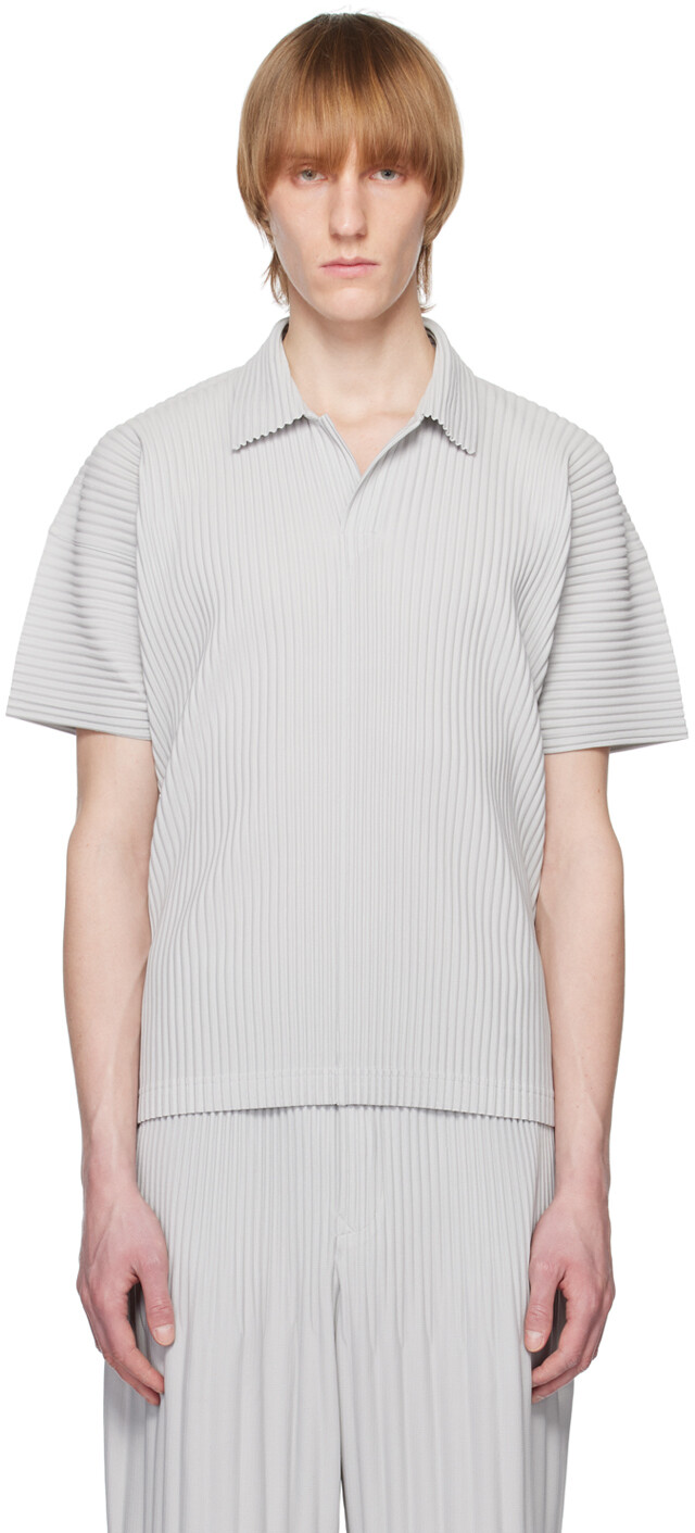

Серая рубашка-поло Basics Light HOMME PLISSe ISSEY MIYAKE