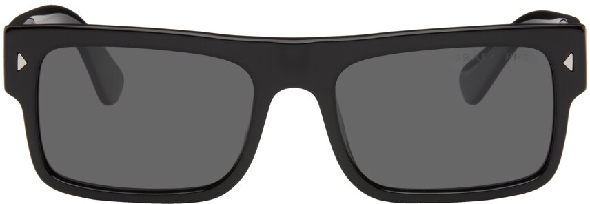 

Черные прямоугольные солнцезащитные очки Prada Eyewear, цвет Black