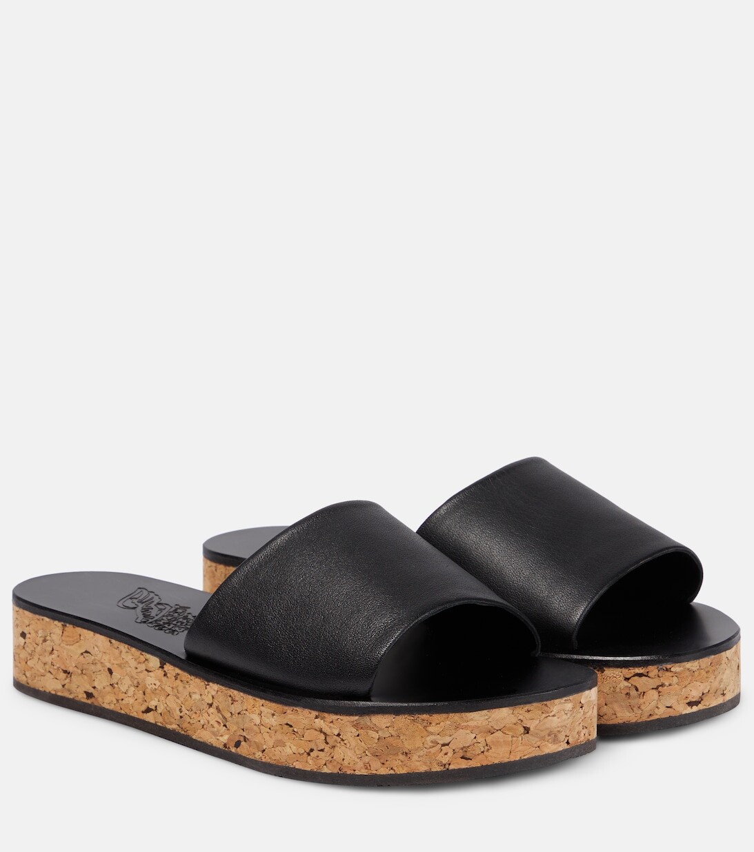

Шлепанцы Taygete из пробки и кожи Ancient Greek Sandals, черный