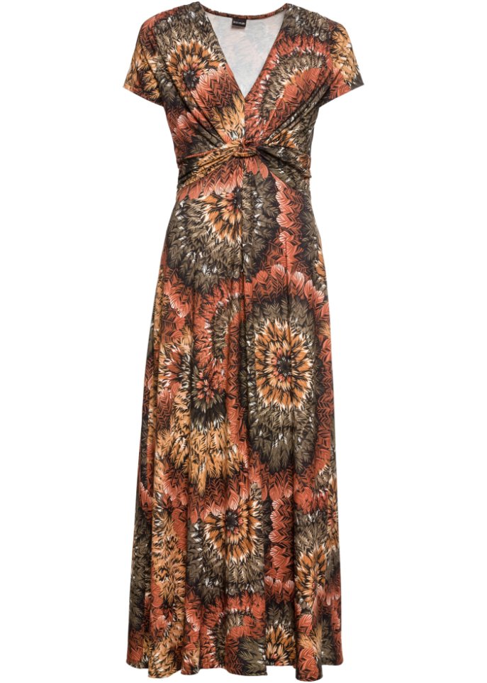 Платье макси из принтованного джерси Bodyflirt, коричневый фото