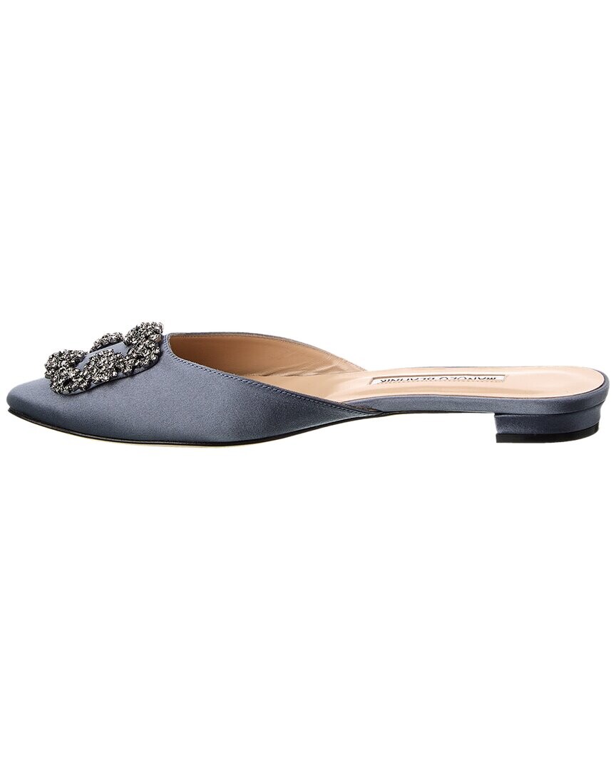 

Manolo Blahnik Атласные балетки Hangisimu без каблуков, синий