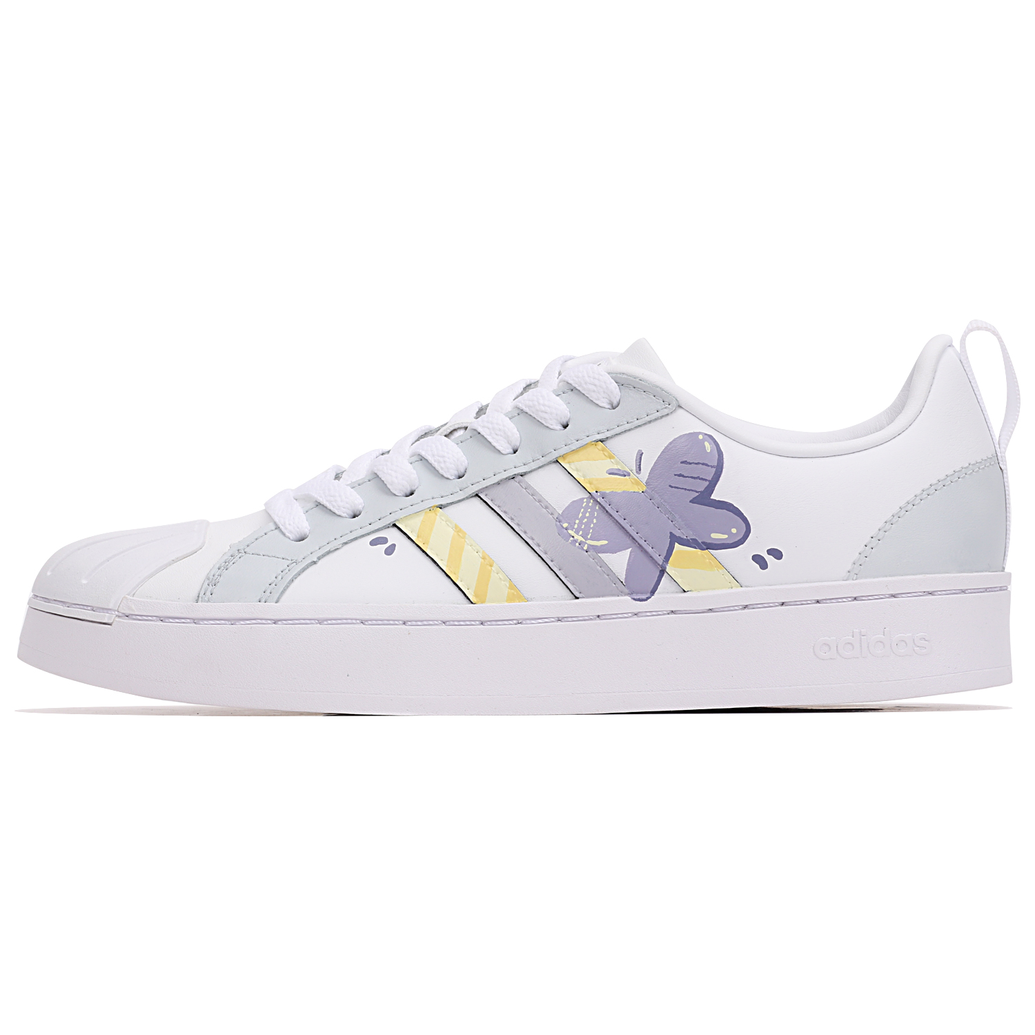 

Кроссовки adidas neo Streetcheck Skateboarding Shoes Women's Low-top White/yellow/purple, сиреневый/фиолетовый/белый