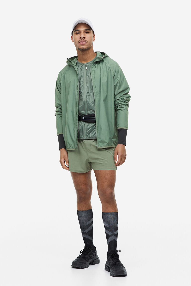 

Спортивная ветровка regular fit H&M, зеленый