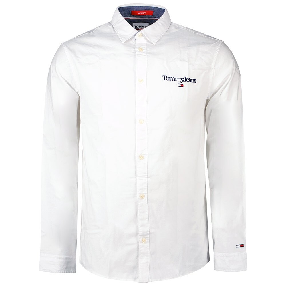 

Рубашка с коротким рукавом Tommy Jeans Serif Linear Oxford, белый
