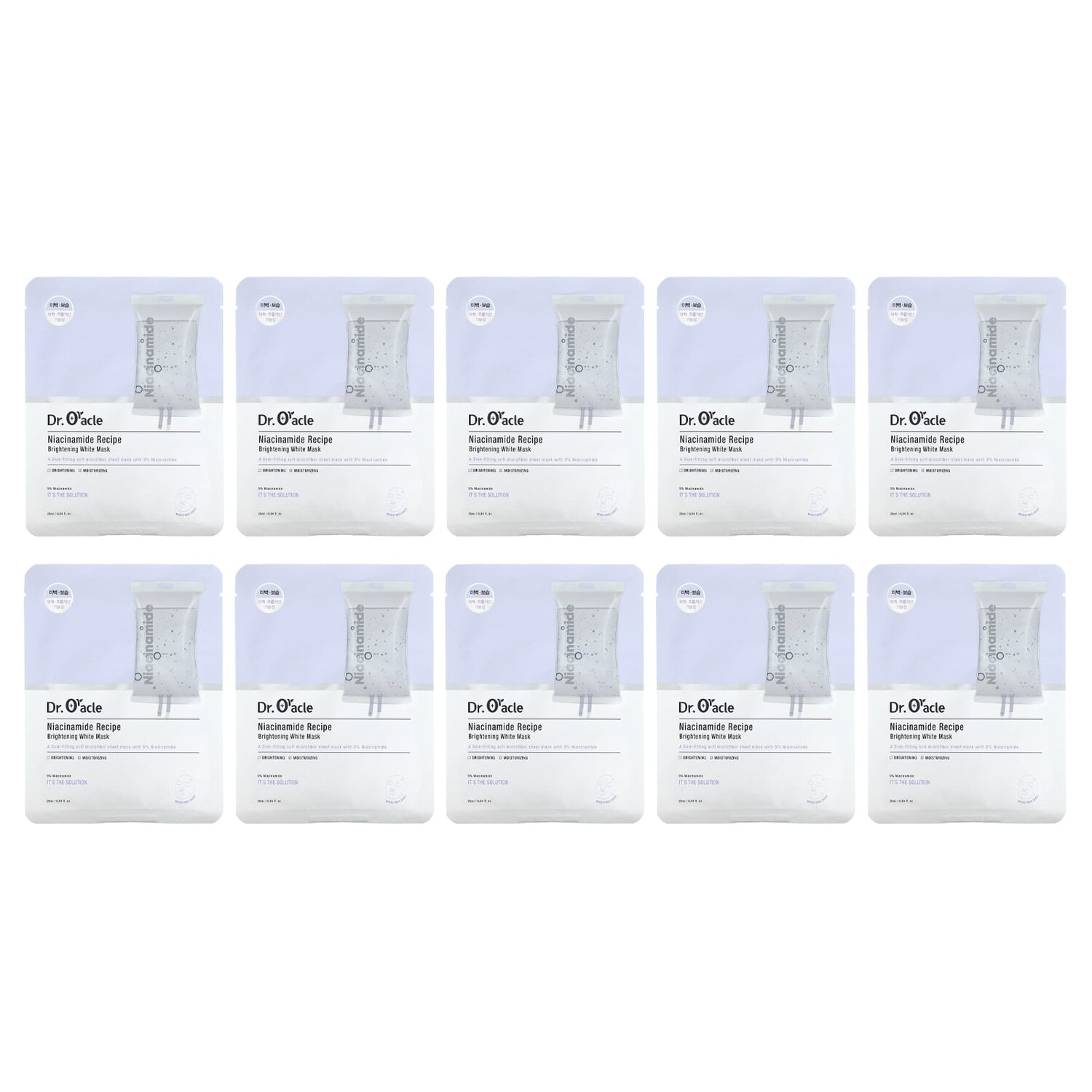 

Niacinamide Recipe, белая осветляющая маска, 10 шт., 25 мл (0,84 жидк. Унции), Dr. Oracle