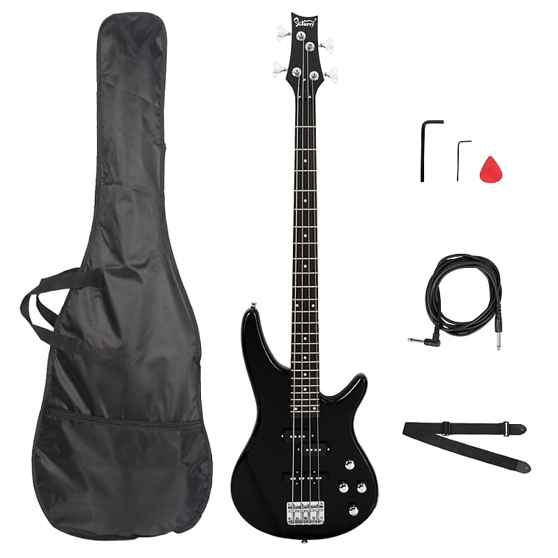 цена Басс гитара Glarry Black GIB 4 String Bass Guitar Full Size