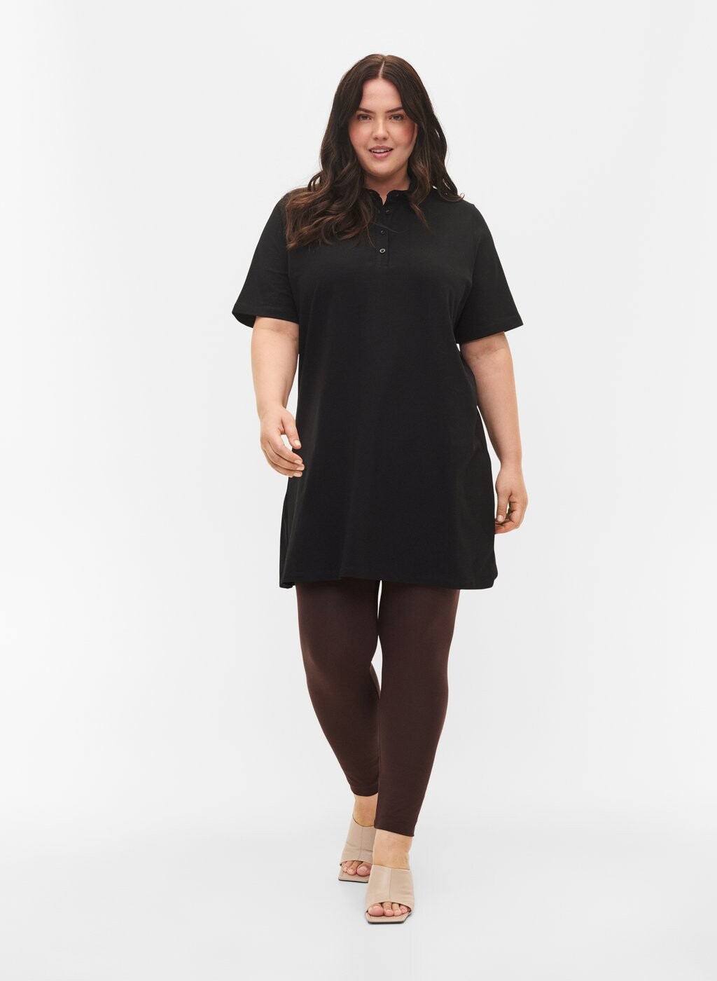 

Брюки BASIC, Leggings Zizzi, коричневый