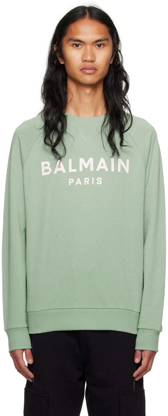 

Зеленый свитшот с принтом Balmain