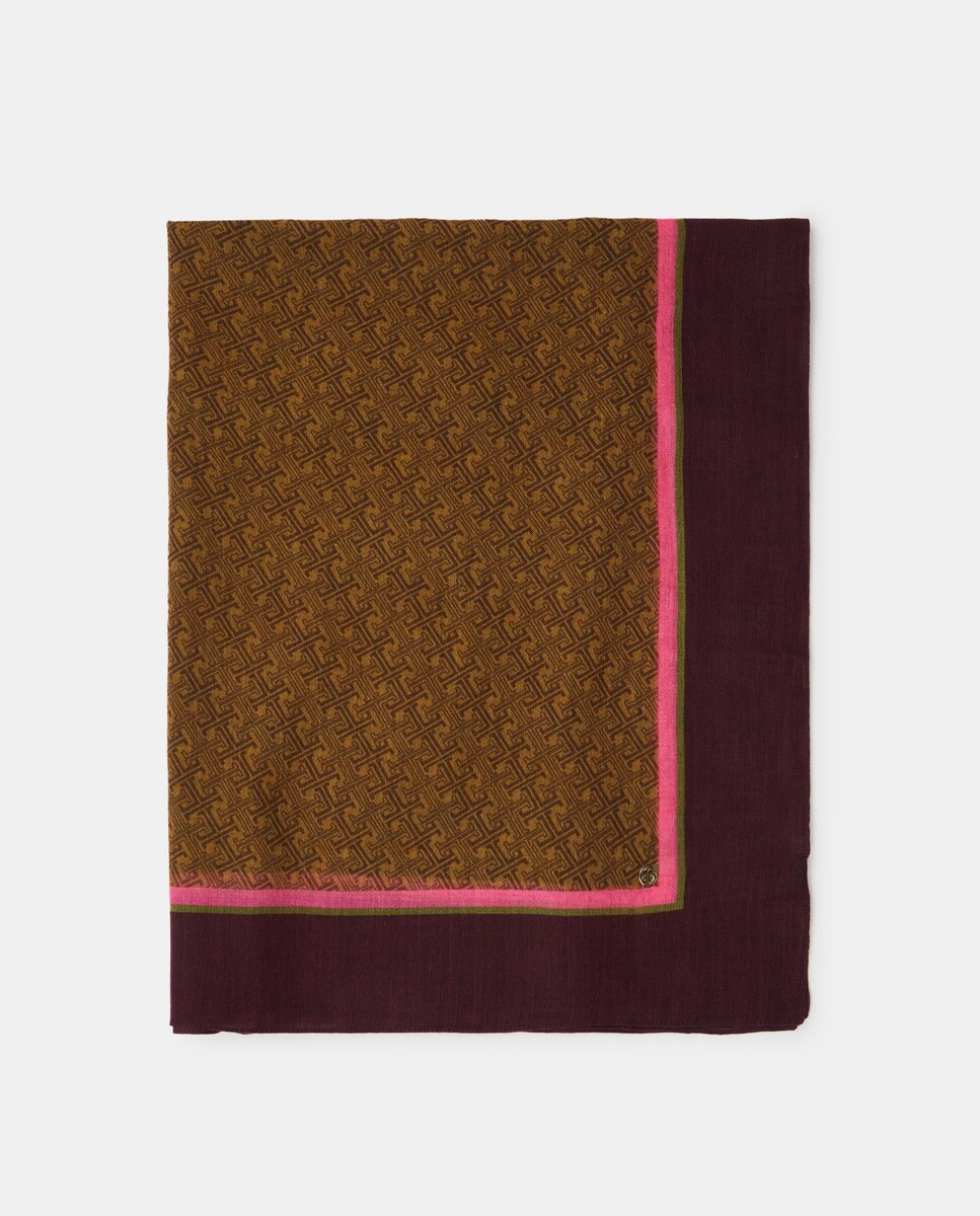 

Бордовый шерстяной шарф с логотипом Latouche, гранатовый