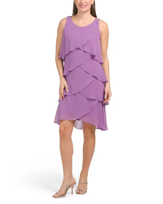 

Многоярусное мини-платье без рукавов Slny, цвет Amethyst