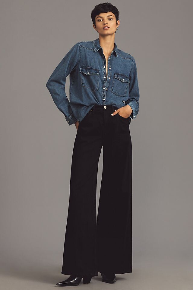

Джинсы широкого кроя с высокой посадкой rag &bone Sofie, черный