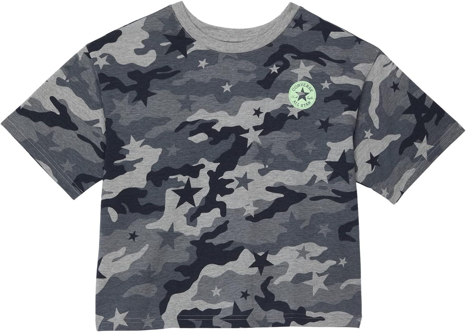 

Футболка Converse Camo All Over Print Boxy Tee, цвет Dark Grey Heather