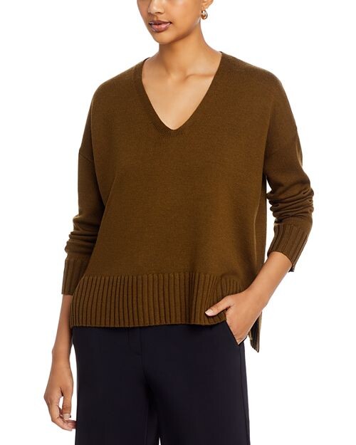 

Свитер с V-образным вырезом Eileen Fisher, цвет Brown