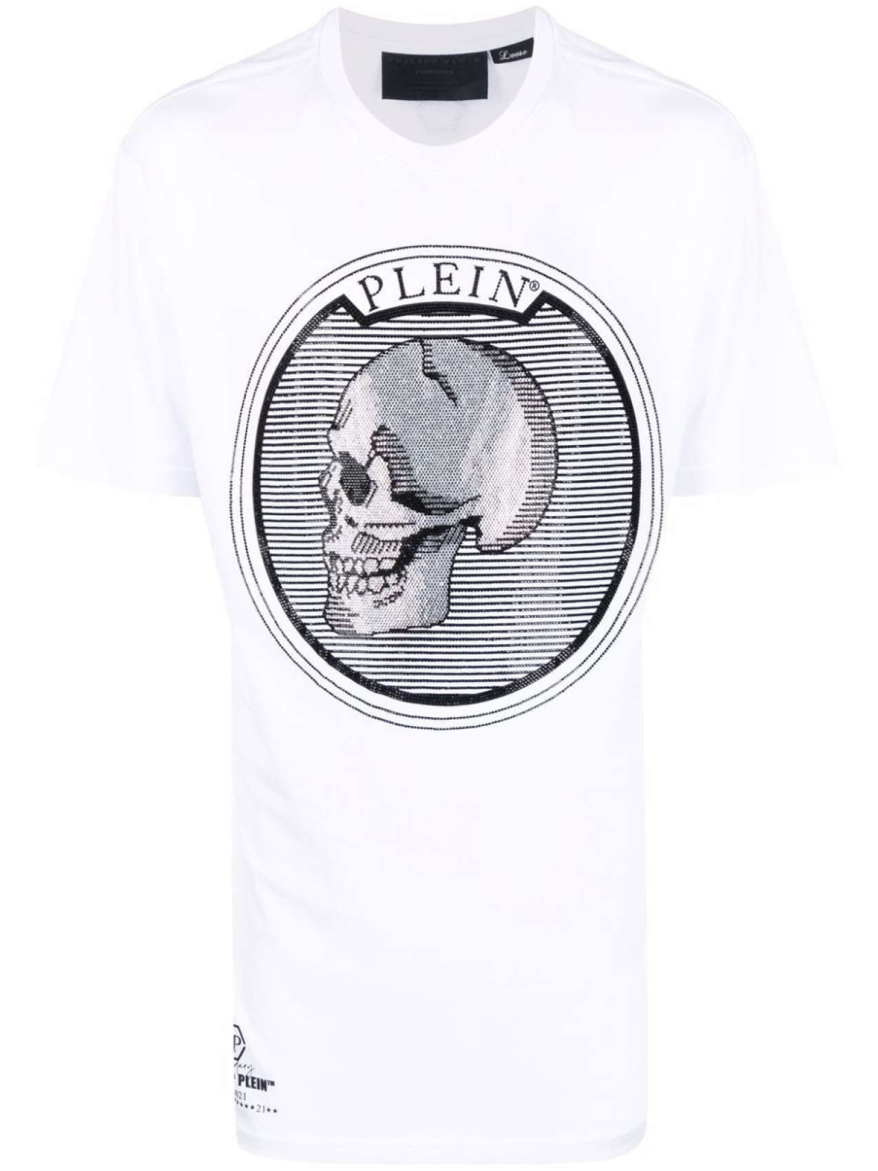 

Philipp Plein футболка Outline Skull с кристаллами, белый