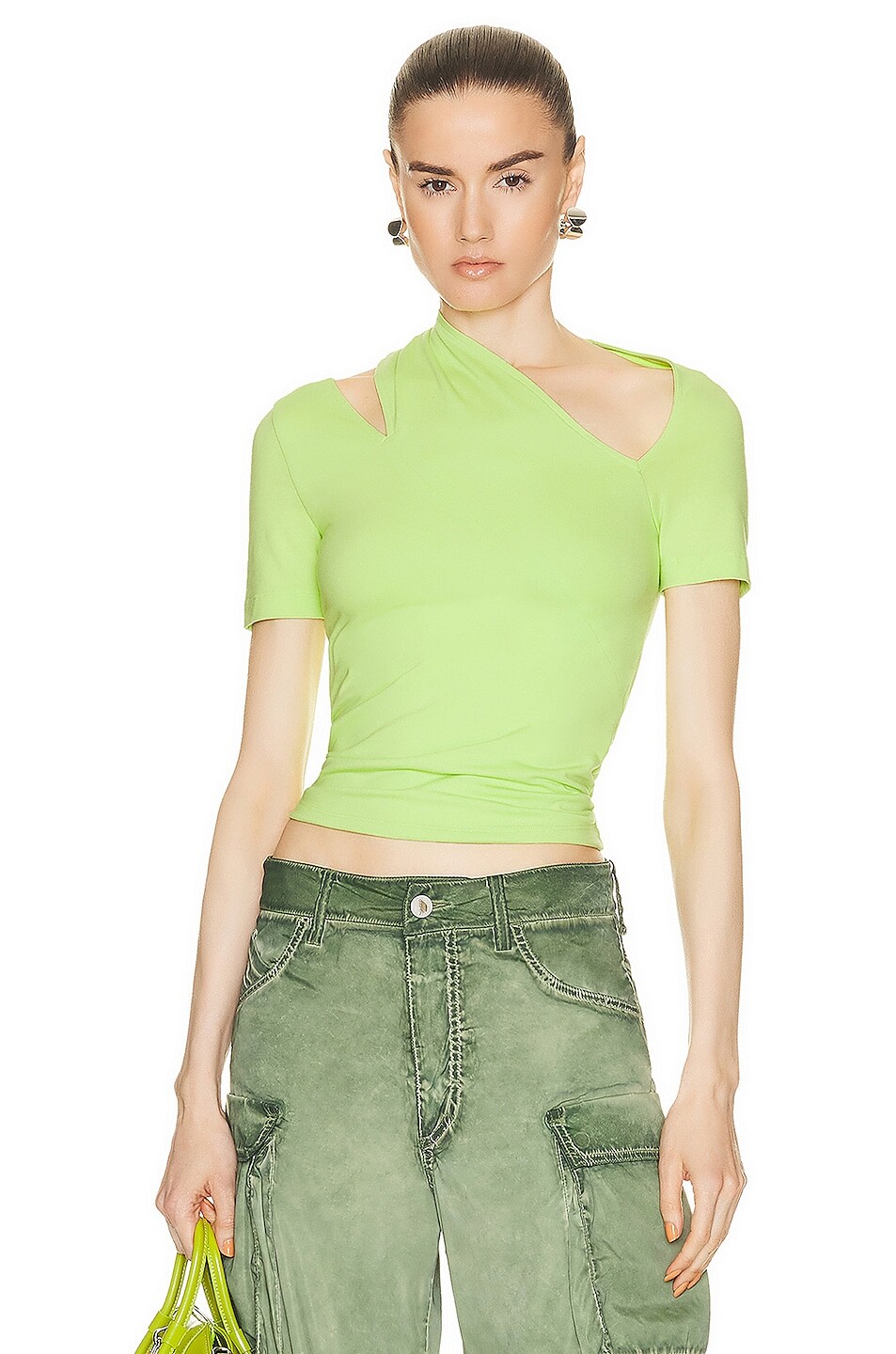 

Топ Helmut Lang Slashed, цвет Iguana