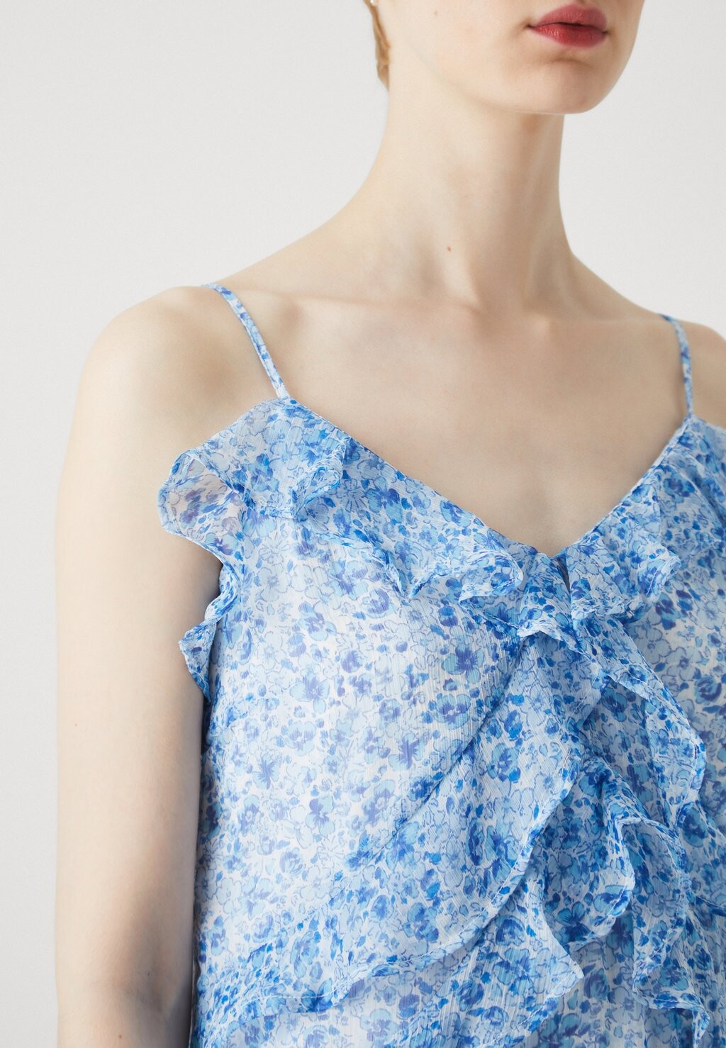 Дневное платье Vmsmilla Singlet Detailed Dress Vero Moda, белоснежный/синий фина
