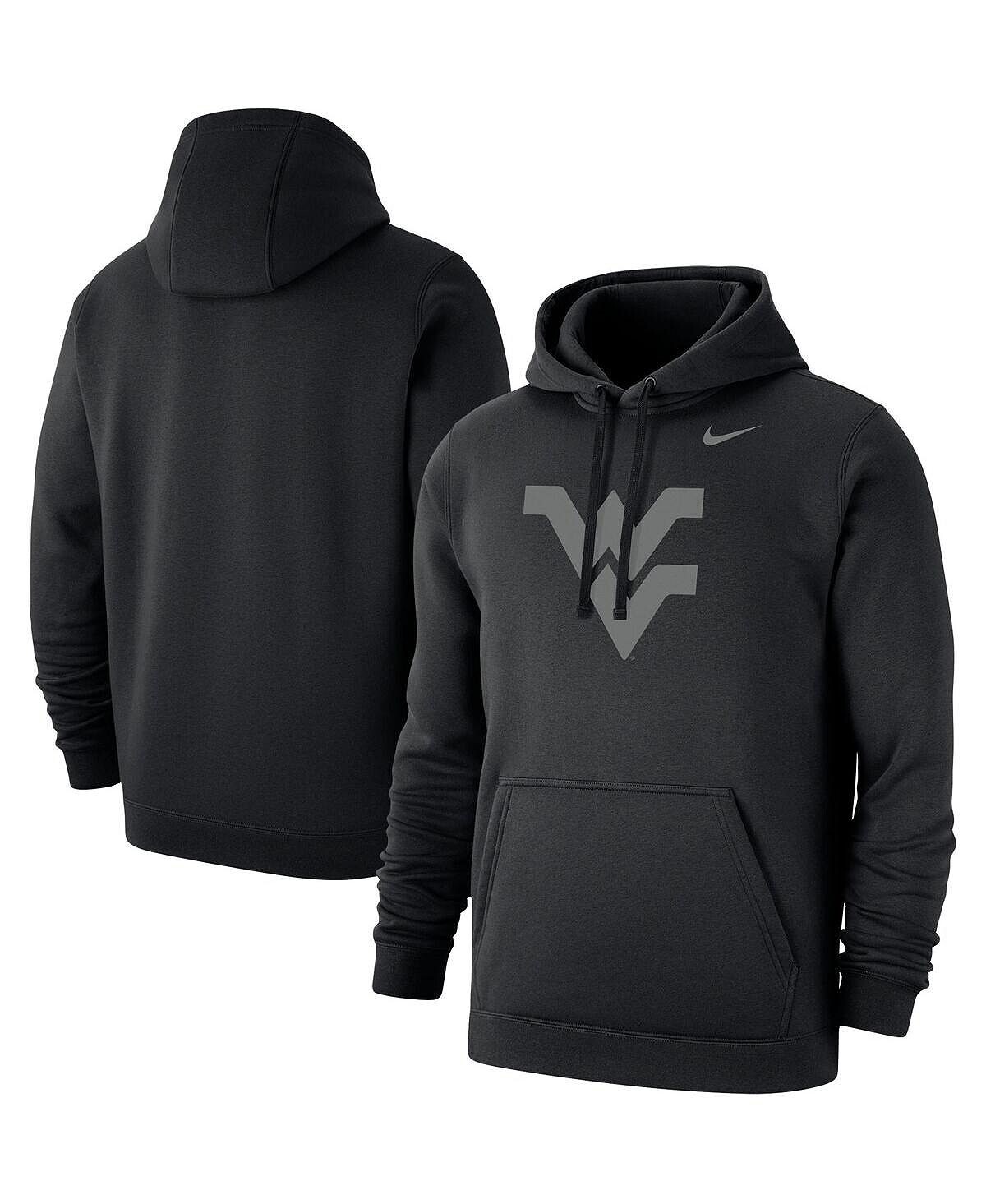 

Мужской черный пуловер с капюшоном и логотипом West Virginia Mountaineers Club Nike