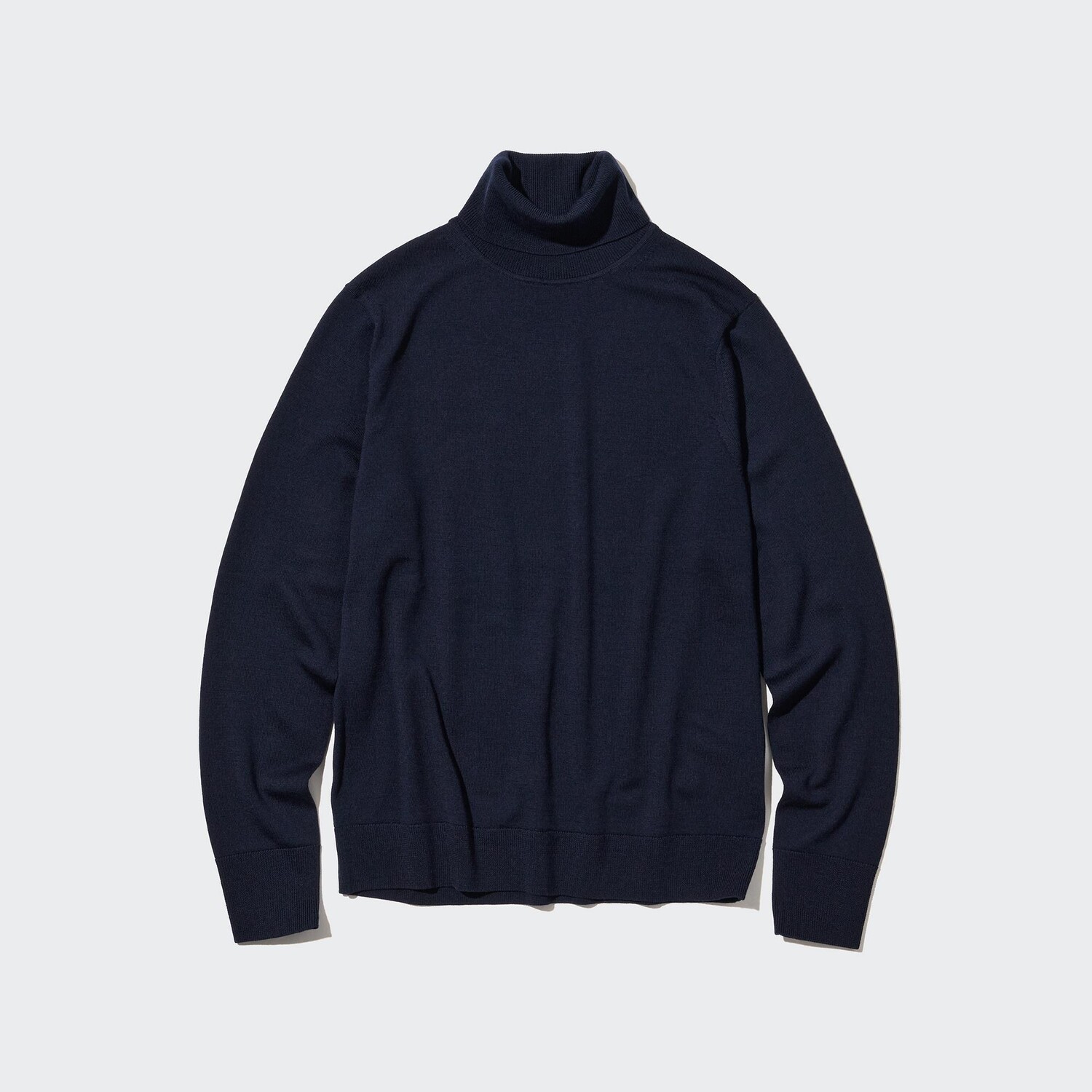 Джемпер из 100% тонкого мериноса UNIQLO, темно-синий
