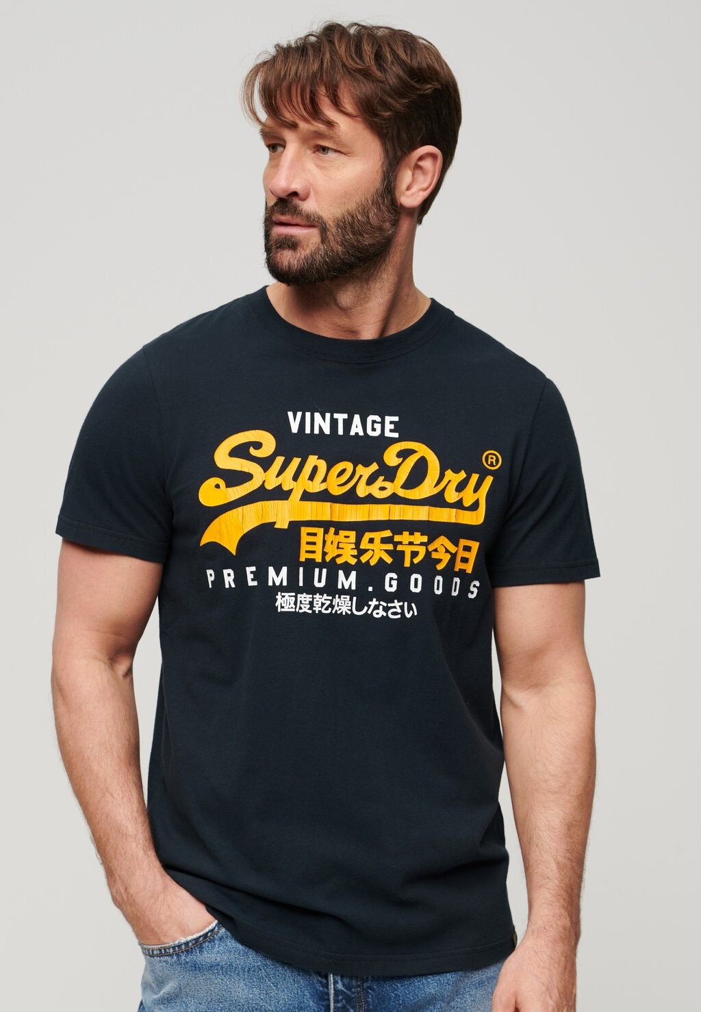 

Футболка с принтом DUO Superdry, синий