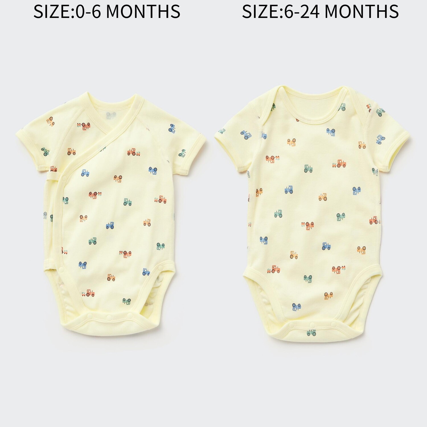 

Боди с короткими рукавами и тракторным принтом Newborn Joy Of Print Uniqlo, желтый