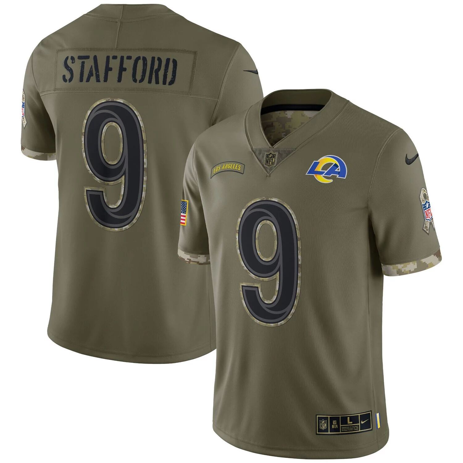 

Мужская оливковая майка Мэтью Стаффорда Los Angeles Rams 2022 Salute To Service Limited Nike, Зеленый