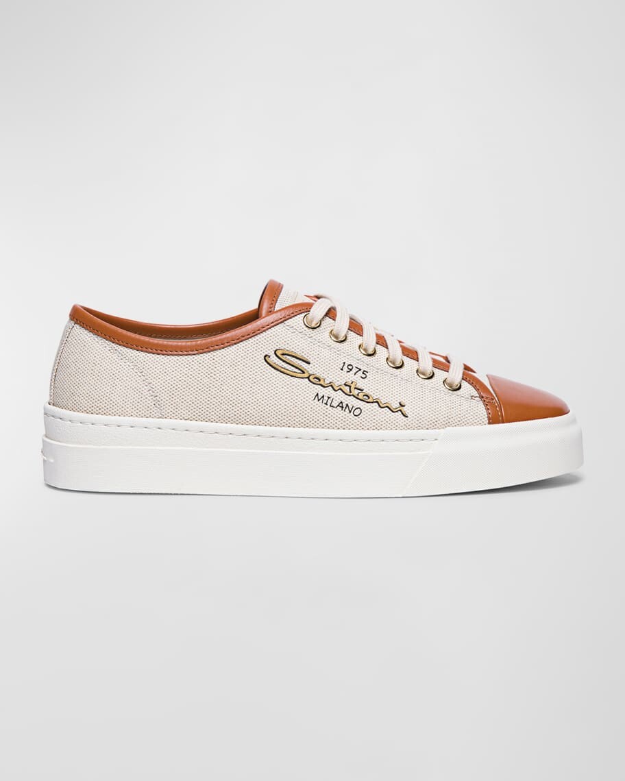 

Низкие кроссовки Caelum из ткани и кожи Santoni