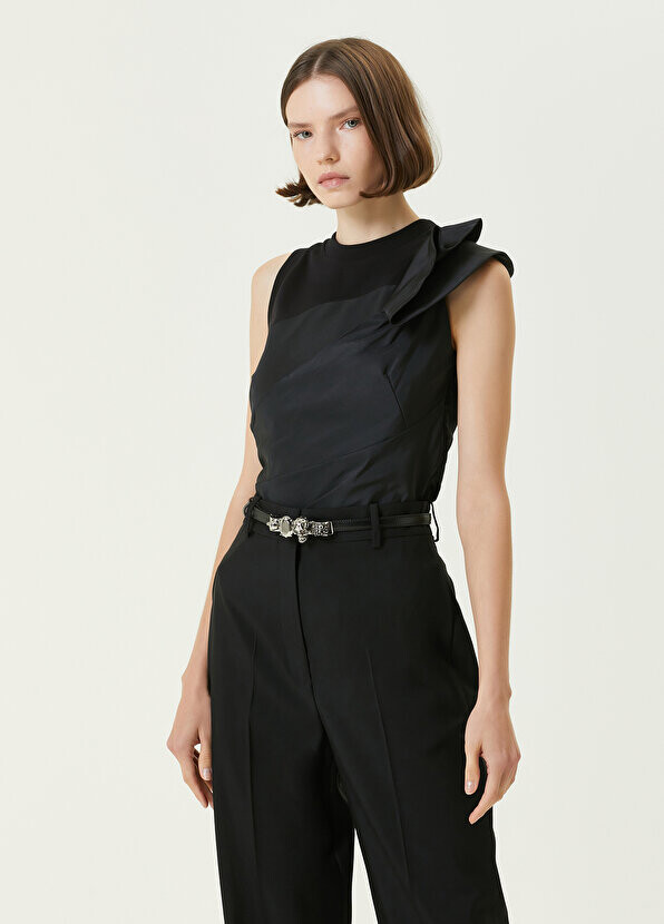 

Черная блузка с украшением Alexander McQueen