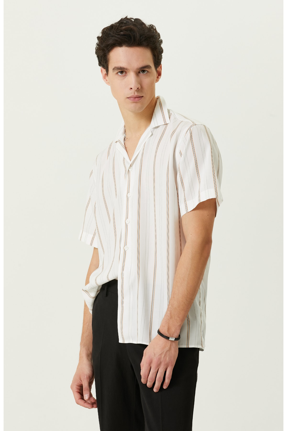 Белая полосатая рубашка с коротким рукавом Network, белый полосатая футболка с коротким рукавом larkwood белый