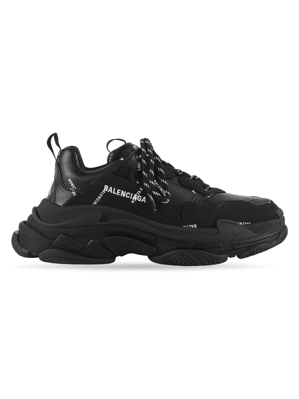 

Кроссовки Triple S со сплошным логотипом Balenciaga, черный