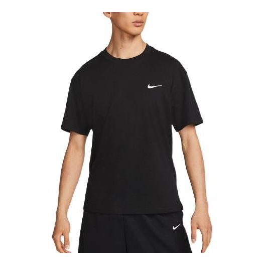 футболка adidas stripe round neck pullover logo printing solid color short sleeve black черный Футболка Men's Nike Solid Color Logo Printing Round Neck Pullover Short Sleeve Black T-Shirt, черный
