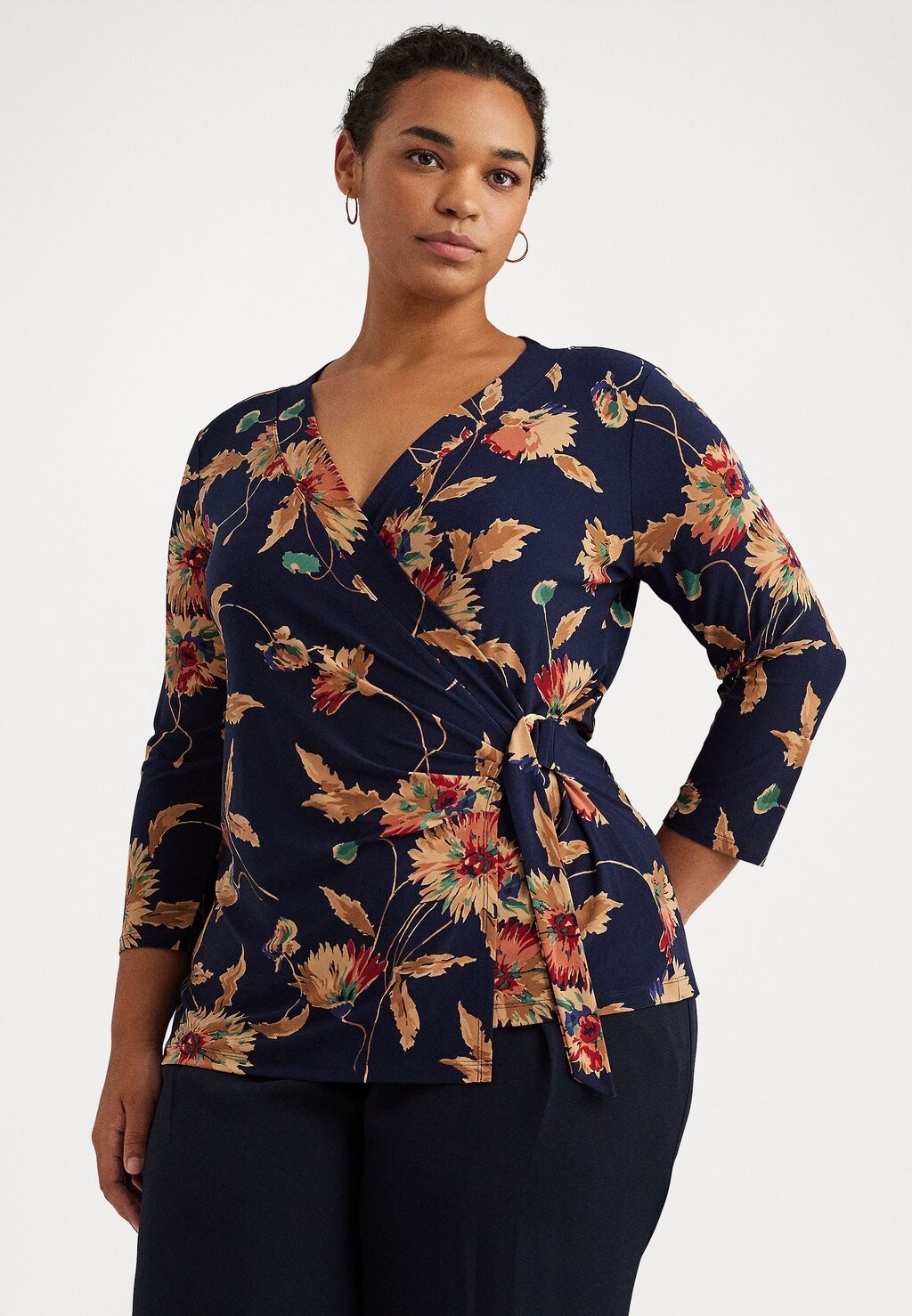 

Топ с длинными рукавами Lauren Ralph Lauren JAINAB MID SLEEVE, цвет navy/tan/multi