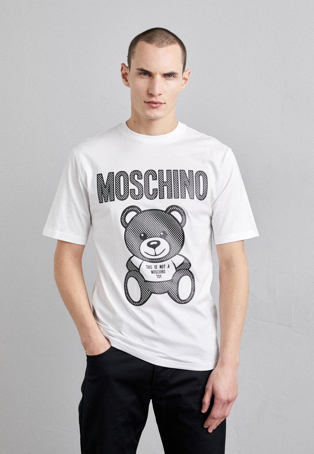 

Футболка с принтом MOSCHINO, белая, Белый