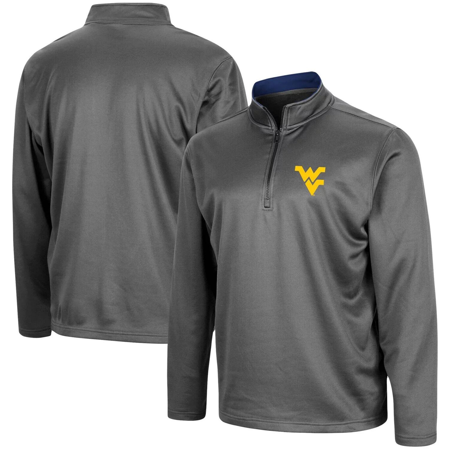 

Мужская темно-серая флисовая куртка West Virginia Mountaineers Big & Tall с молнией на четверть Colosseum