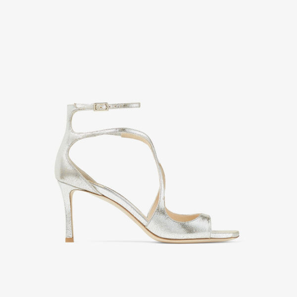 

Кожаные босоножки на каблуке Azia 75 Jimmy Choo, цвет champagne