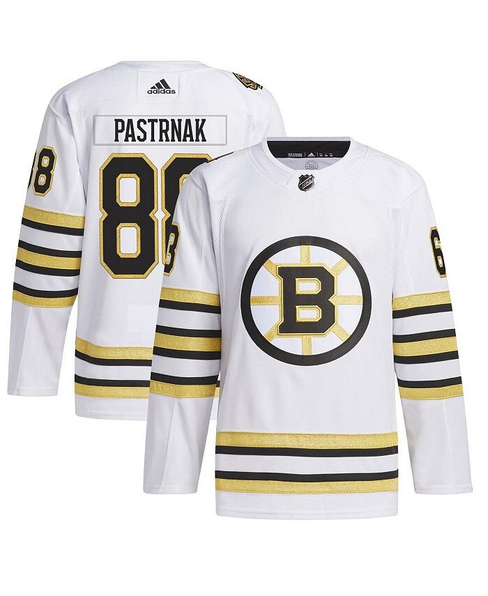 

Мужская белая футболка для профессиональных игроков David Pastrnak Boston Bruins Authentic Pro Player adidas, белый