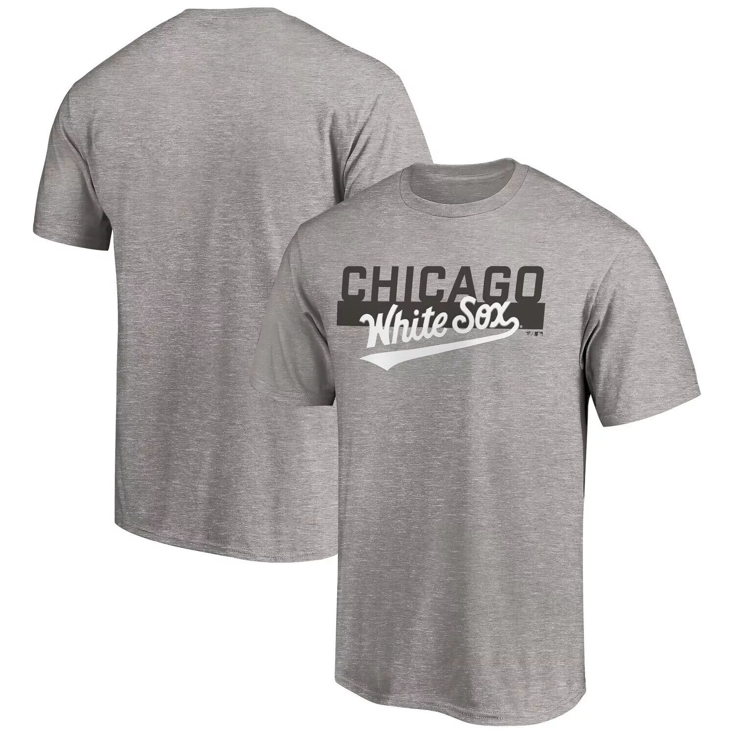 

Мужская фирменная серая футболка Chicago White Sox в полоску с надписью «Big & Tall City» Fanatics, Серый