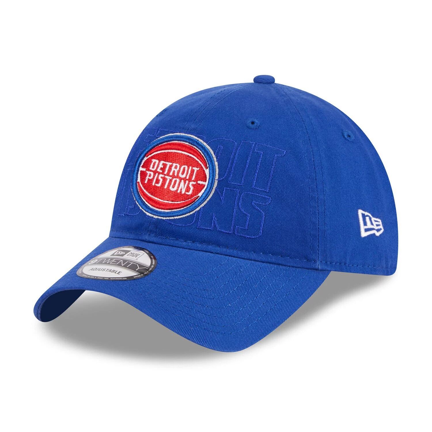 

Мужская регулируемая кепка New Era Blue Detroit Pistons NBA Draft 9TWENTY 2023